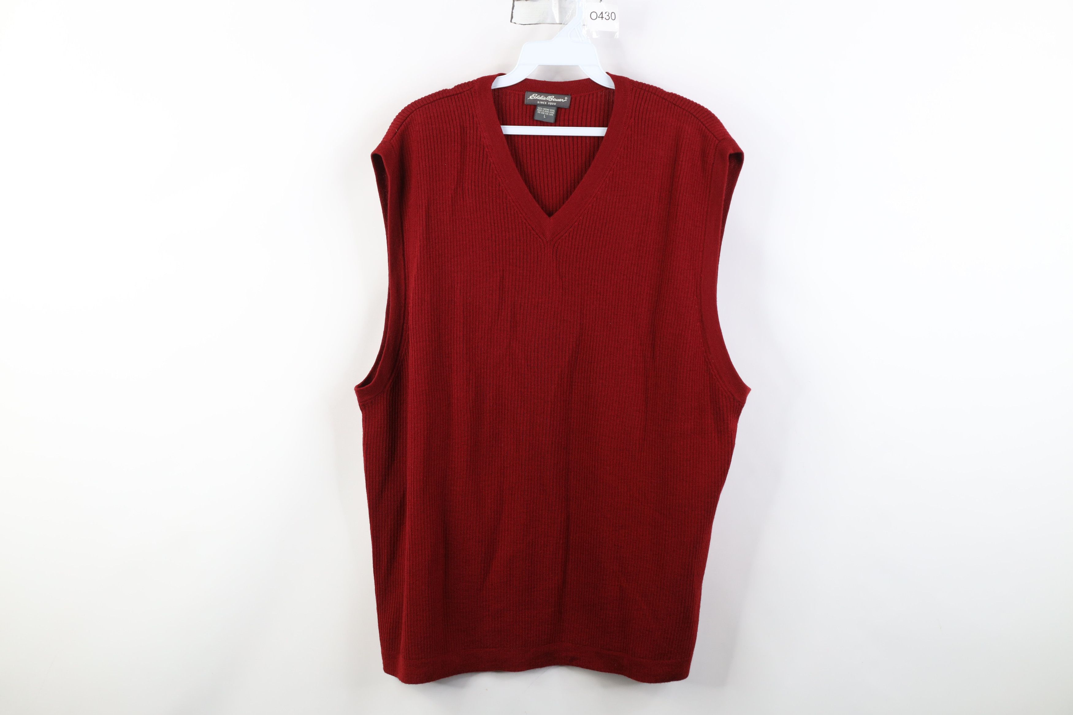 Eddie Bauer Vintage 90s Y2K Eddie Bauer Merino Wool Ribbed Sweater Vest Size US L / EU 52-54 / 3 - 1 Thumbnail