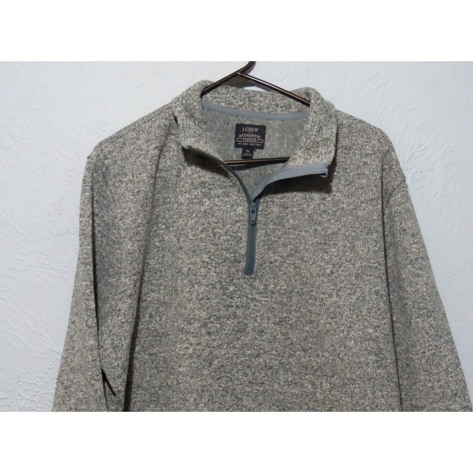 J.Crew J. Crew Authentic Sweater Men's XL Marled Fleece Mock Neck Long Sleeve Blue Gray Pullover 667 Size US XL / EU 56 / 4 - 3 Thumbnail