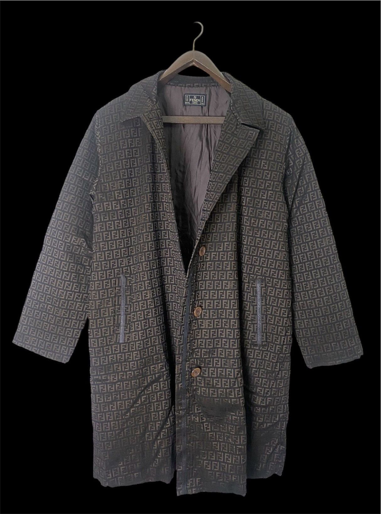 Fendi Vintage 90s Fendi Zucca Monogram trench coat Size US L / EU 52-54 / 3 - 2 Thumbnail