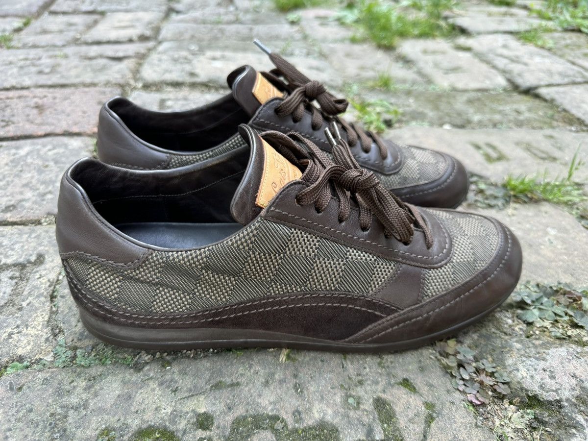 Louis Vuitton 🔥Louis Vuitton🔥(GO-0046)Damier Sneakers Canvas Leather/Suede Size US 9.5 / EU 42-43 - 3 Thumbnail