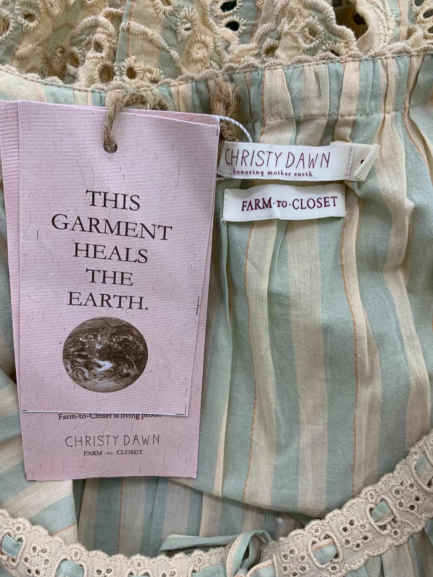 Other Christy Dawn White Green Striped Sleeveless Top Women's S Size S / US 4 / IT 40 - 4 Thumbnail