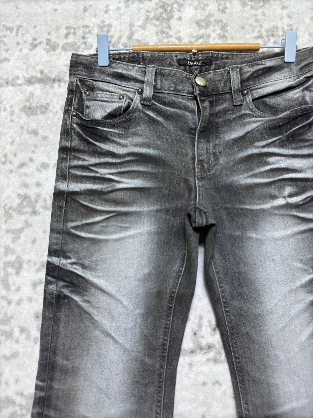 If Six Was Nine Vintage Lagust Claw Marks Acid Wash Denim Jeans Size US 31 - 4 Thumbnail