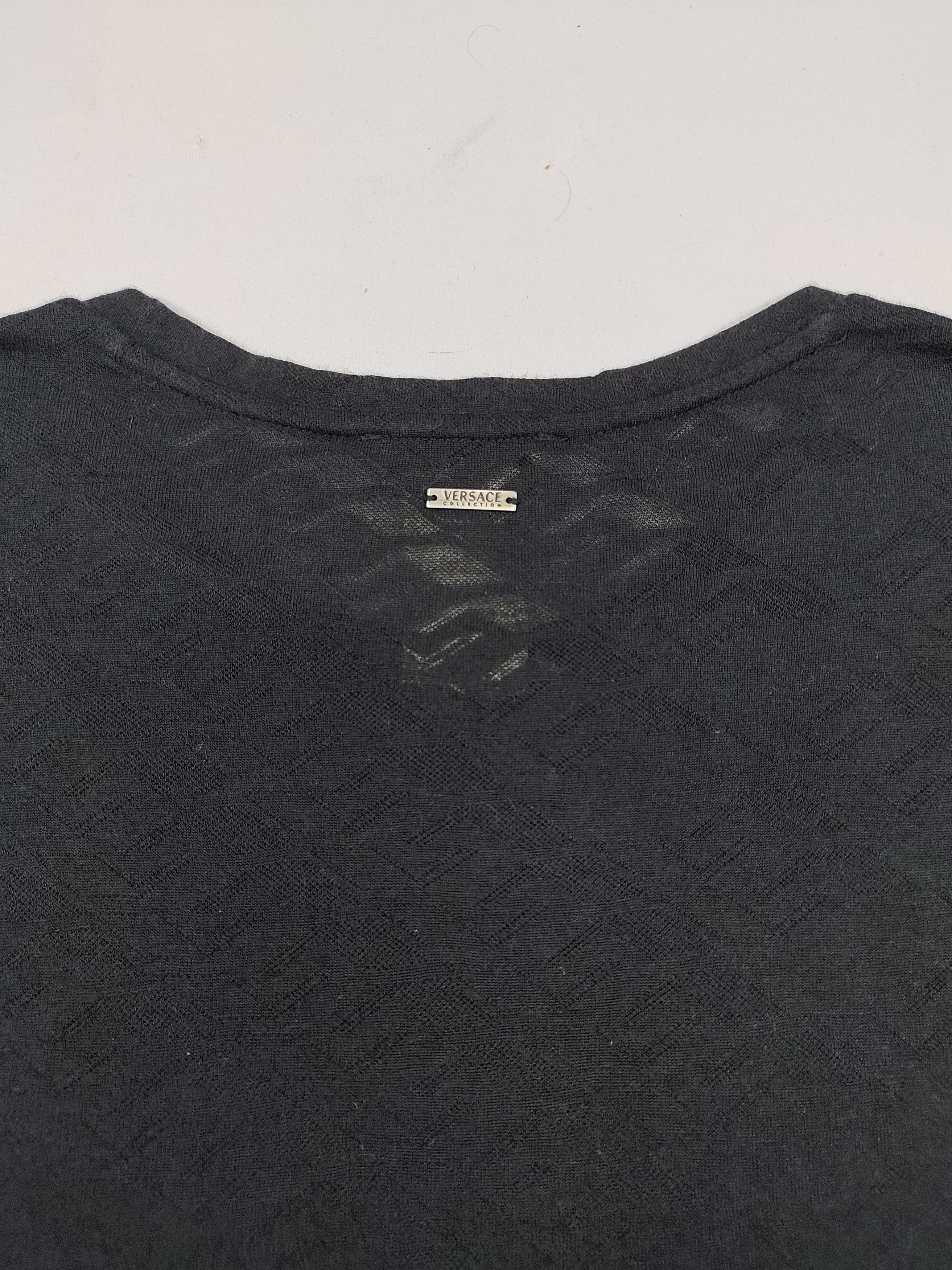 Versace Versace Collection - Minimal Tonal Monogram Jacquard Tee Size US XL / EU 56 / 4 - 5 Thumbnail