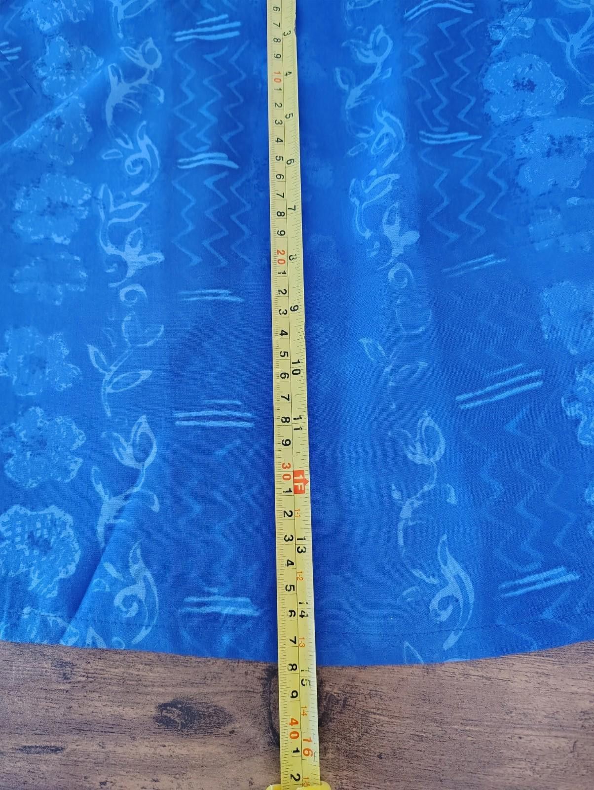 Designer Blue Floral Top Far Away Rayon Summer Spring Adjustable Size L / US 10 / IT 46 - 6 Thumbnail