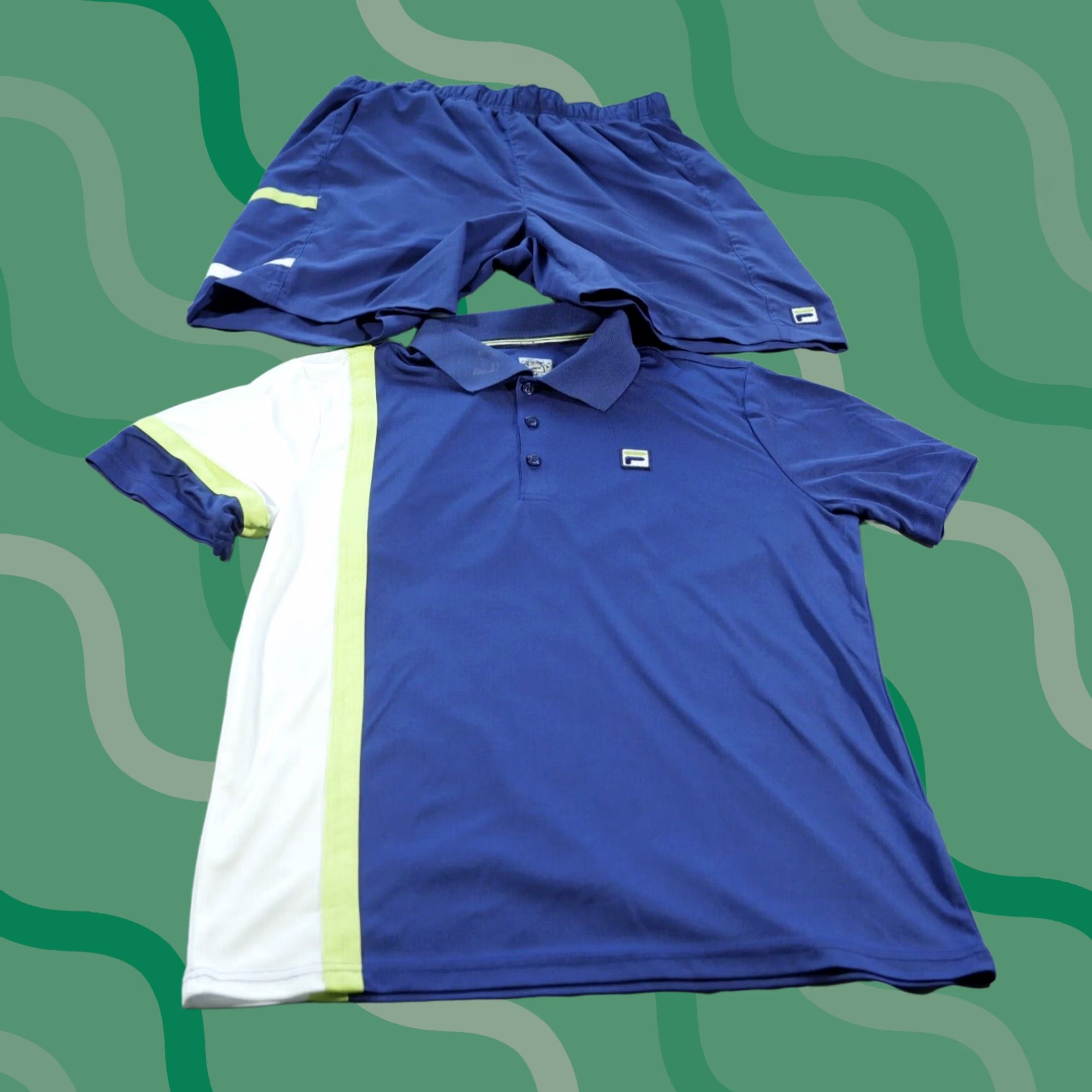 Fila FILA Polo Shirt Mens Medium Blue White Set Shorts Tennis Outdoors Performance Size US M / EU 48-50 / 2 - 1 Thumbnail