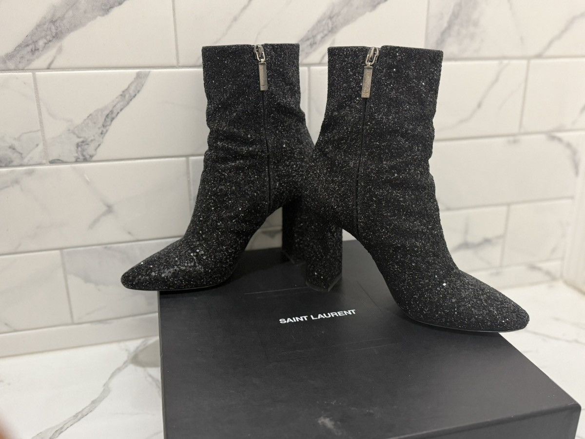 Saint Laurent Paris Saint Laurent Lou Glitter Ankle Boot Size US 9 / IT 39 - 8 Thumbnail
