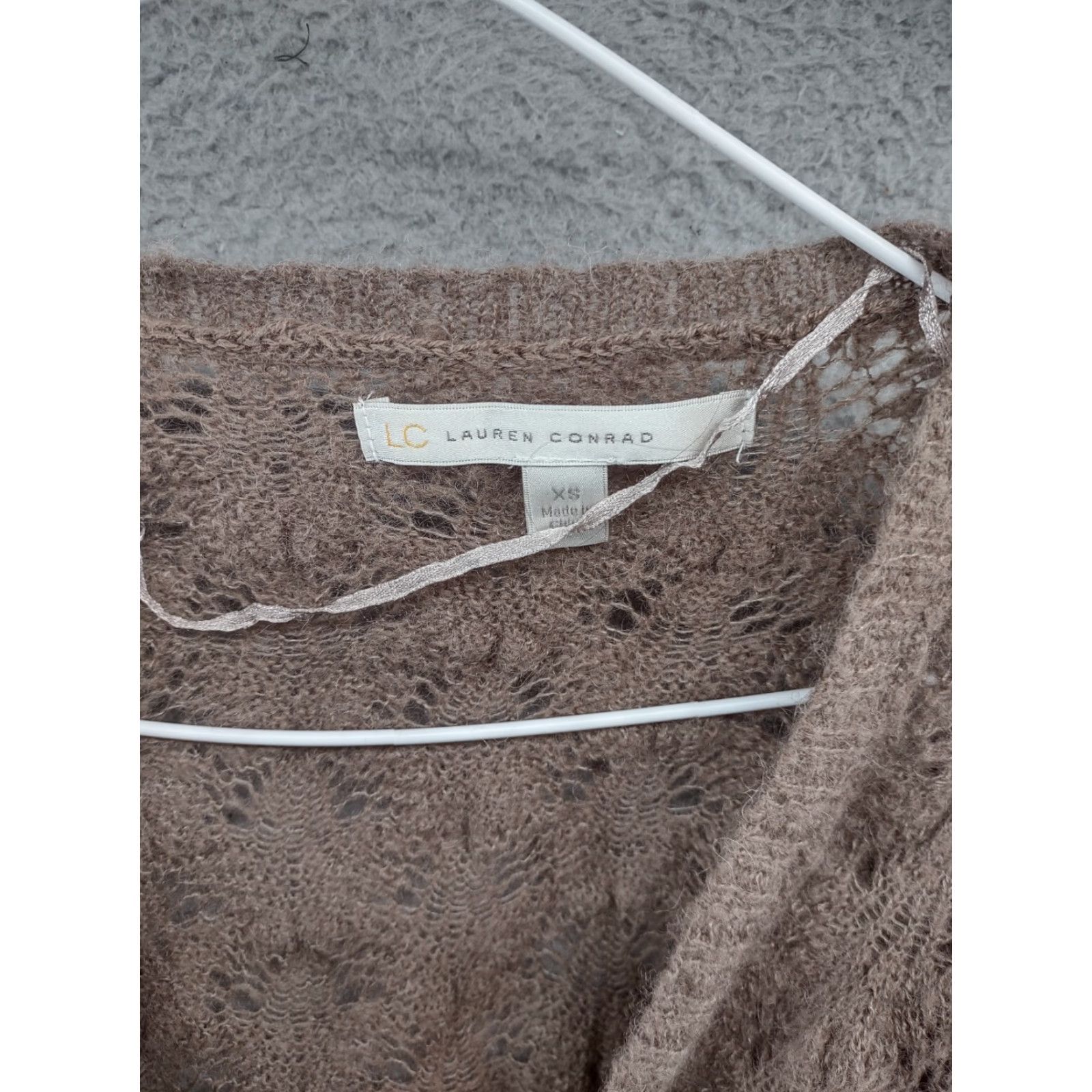 Vintage LC Lauren Conrad Open Front Lightweight Wool Blend Cardigan Sweater XS Brown Women Size XS / US 0-2 / IT 36-38 - 6 Thumbnail