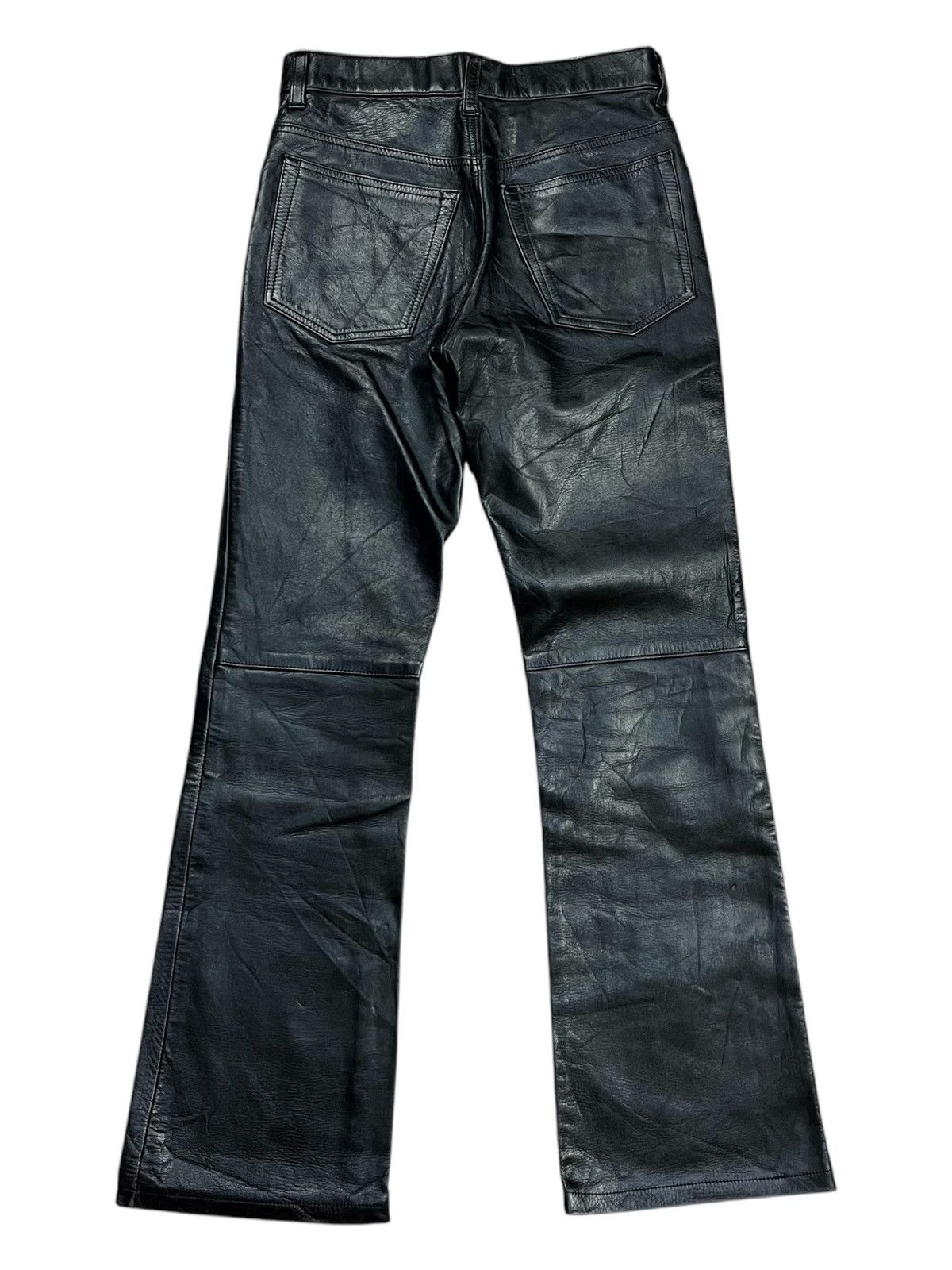 Japanese Brand 1990s Harolds Gear - Flared Leather Pants Size US 29 - 2 Thumbnail