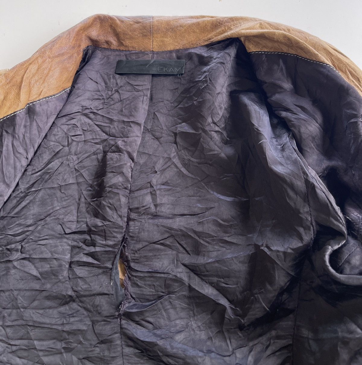 Ekam Ekam Asymmetrical Goatskin Zip Up Jacket Size US S / EU 44-46 / 1 - 21 Thumbnail