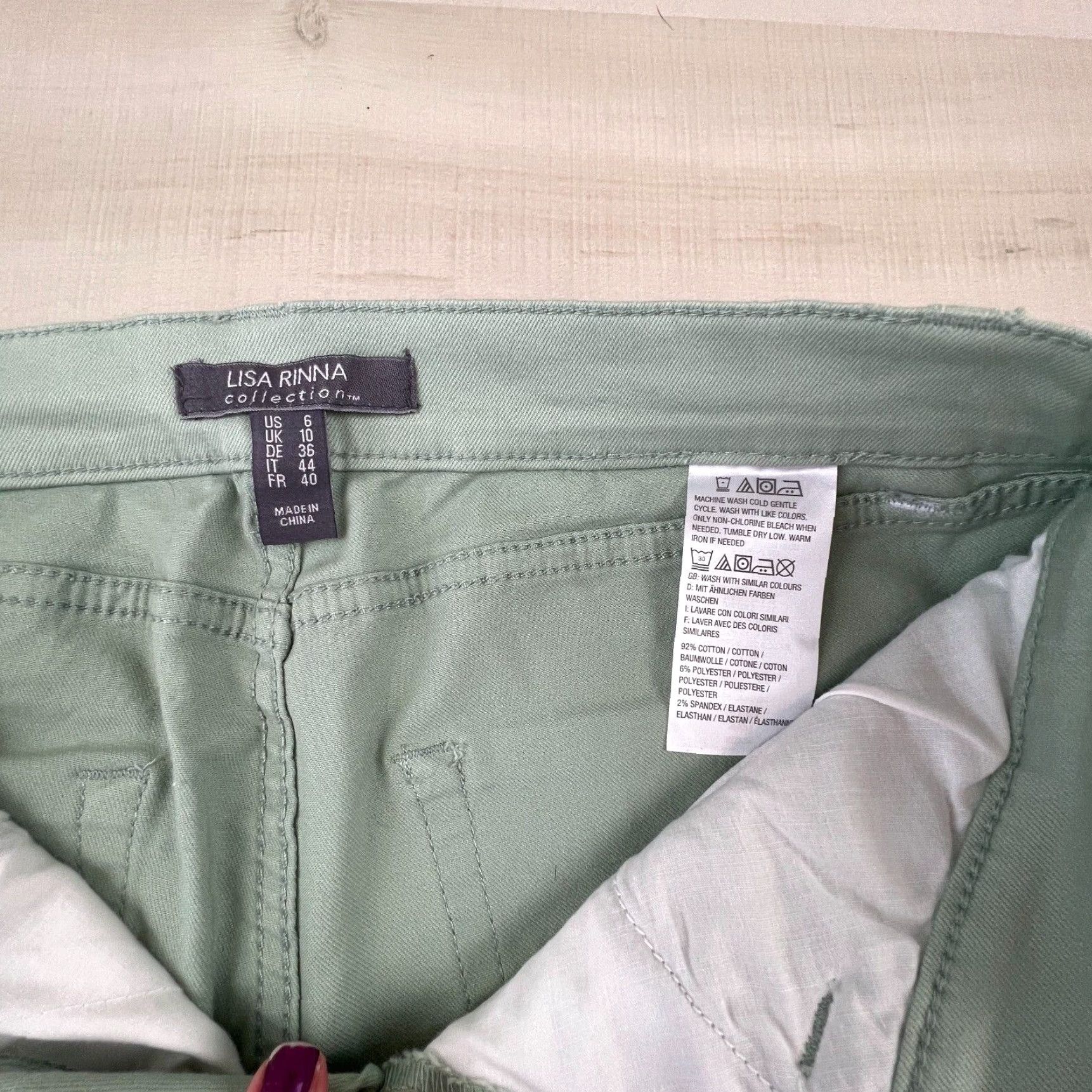 Vintage Lisa Rinna Womens Green Skinny Jeans 6 Mid Rise Stretch Denim Size 28" / US 6 / IT 42 - 4 Thumbnail