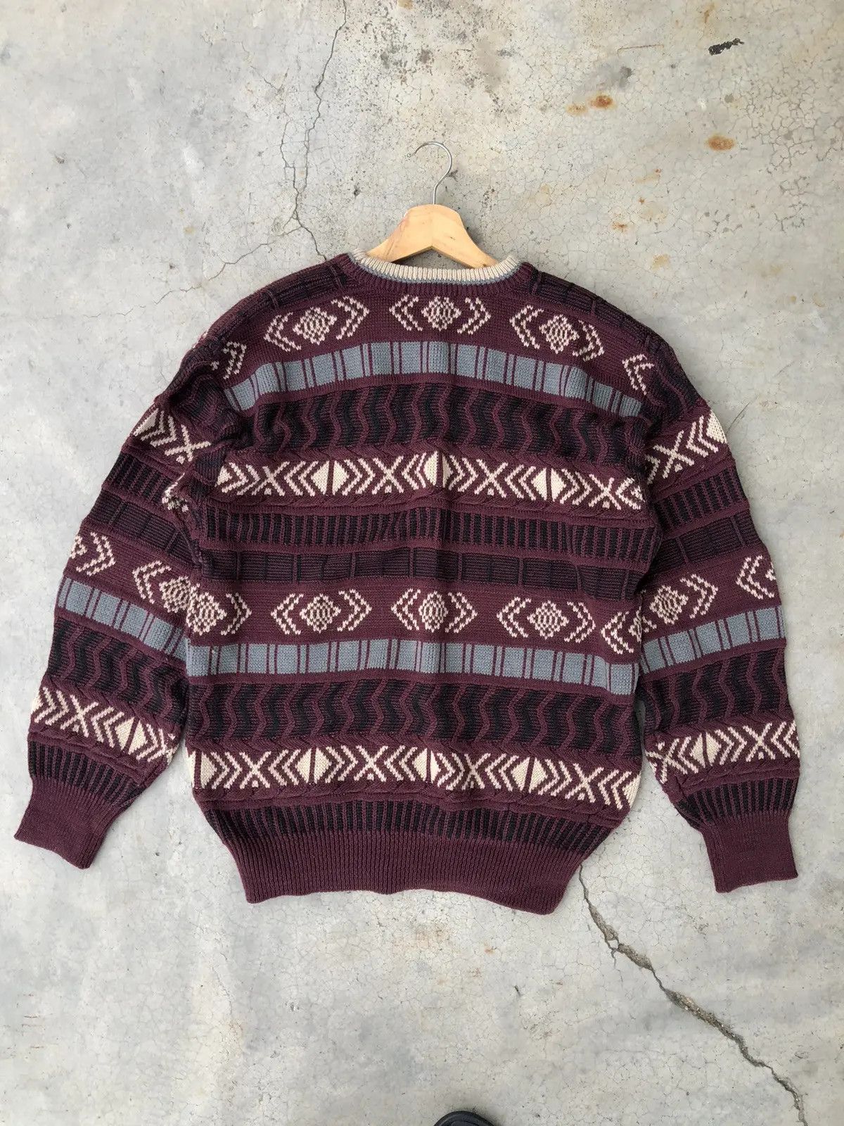 Other Vintage Green Hawk Stripe Pureknit Like Coogi Sweater Size US L / EU 52-54 / 3 - 8 Thumbnail