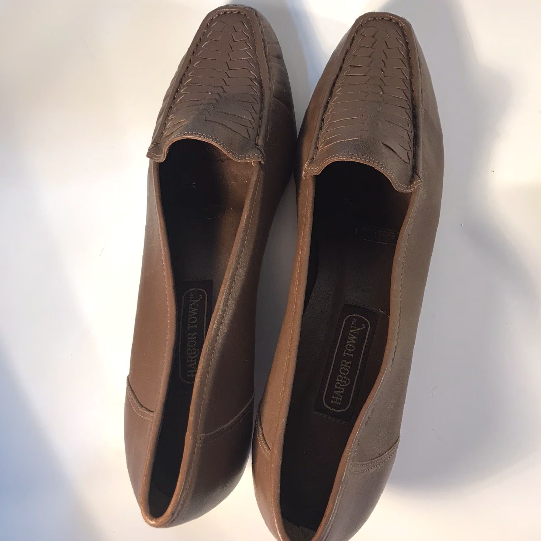 Vintage Harbor Town Alamo Brown Leather Wedge Loafers Womens Size 10N Size US 10 / IT 40 - 4 Thumbnail