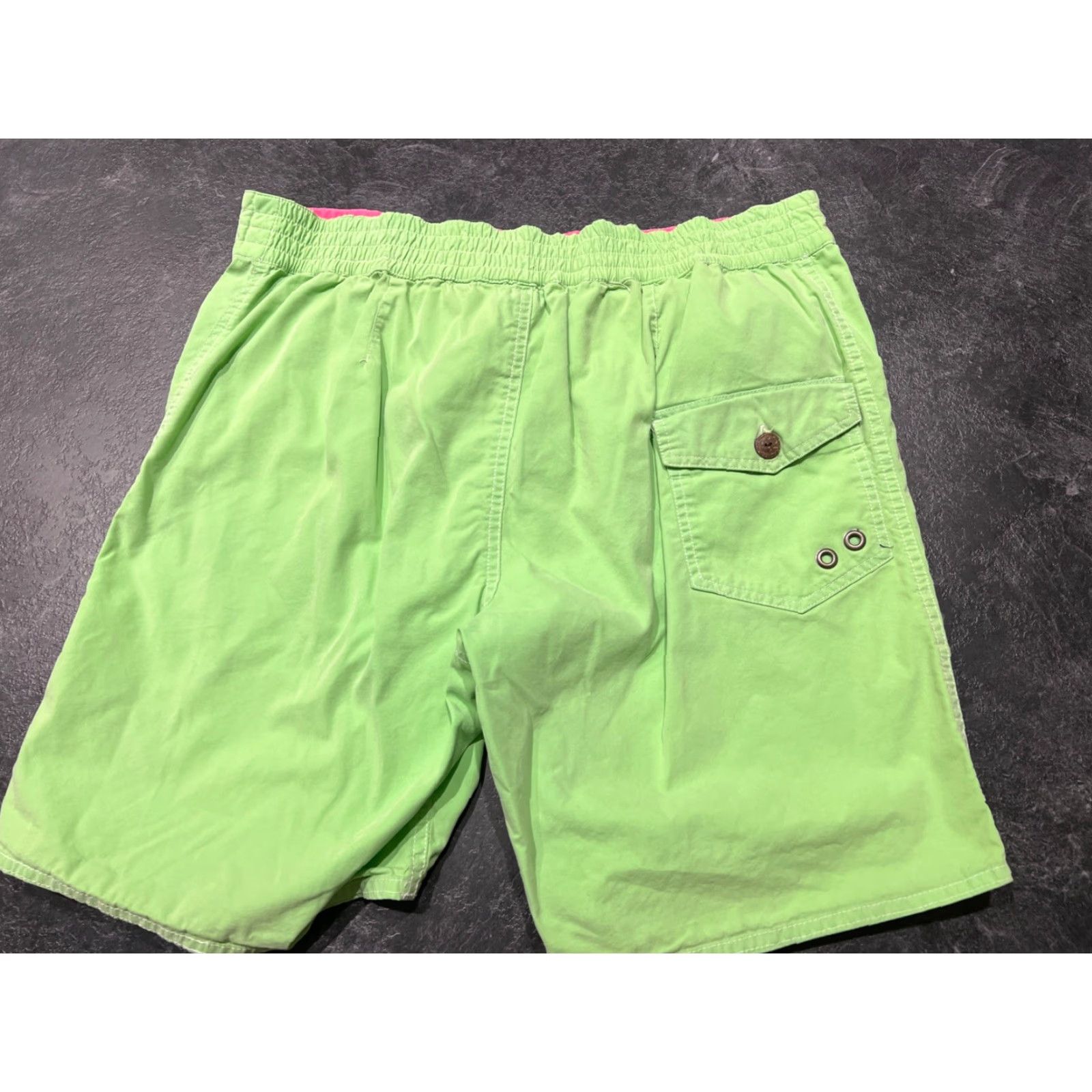 Polo Ralph Lauren VINTAGE Polo Ralph Lauren Swim Trunks Cross Mallets L Men Green Trunks Back Pocket Built-In Brief Elastic Waist Drawstring Lightweight Pockets Size US L / EU 52-54 / 3 - 7 Thumbnail