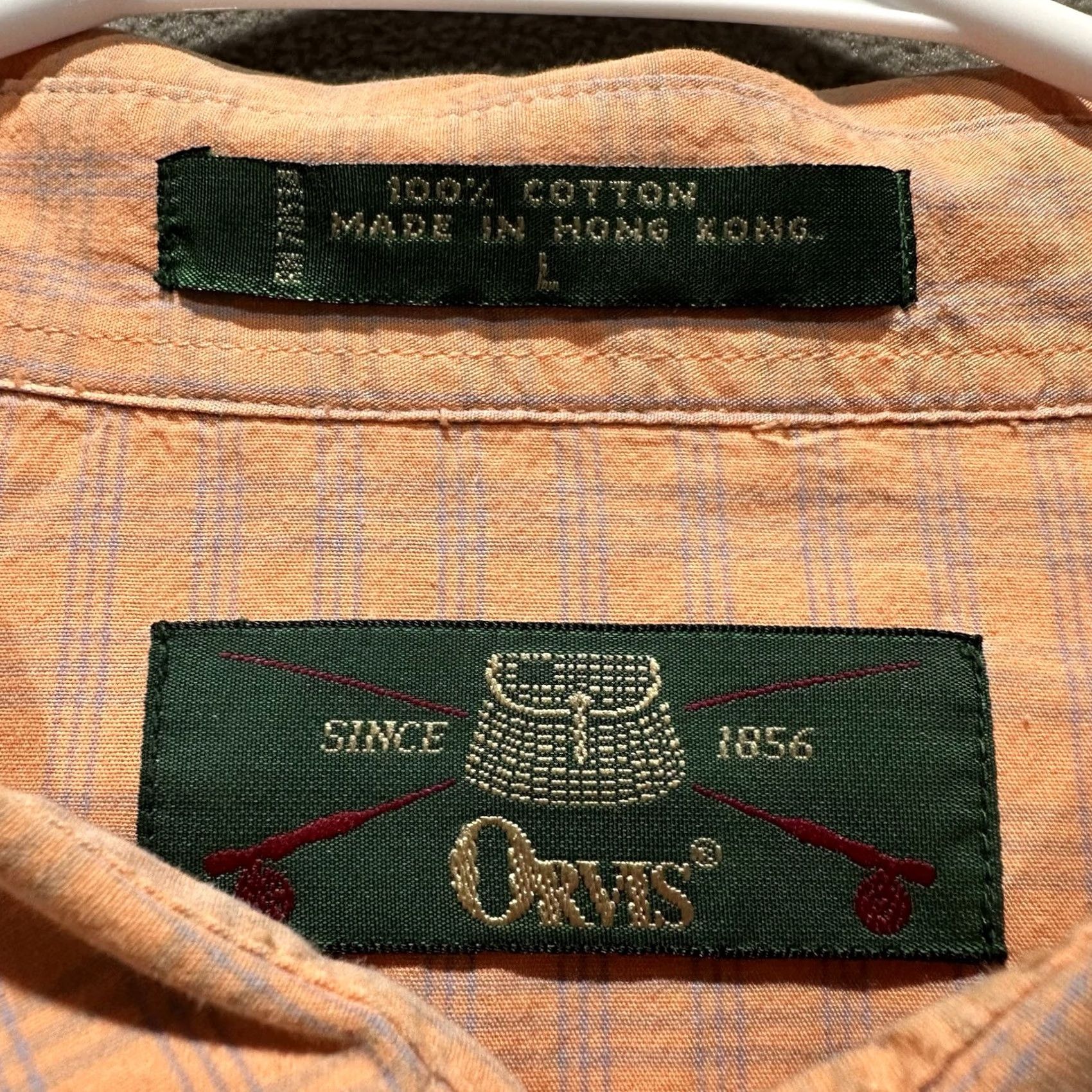 Orvis VINTAGE Orvis Shirt Mens Large Orange Plaid Button-Up Collared Size US L / EU 52-54 / 3 - 4 Thumbnail