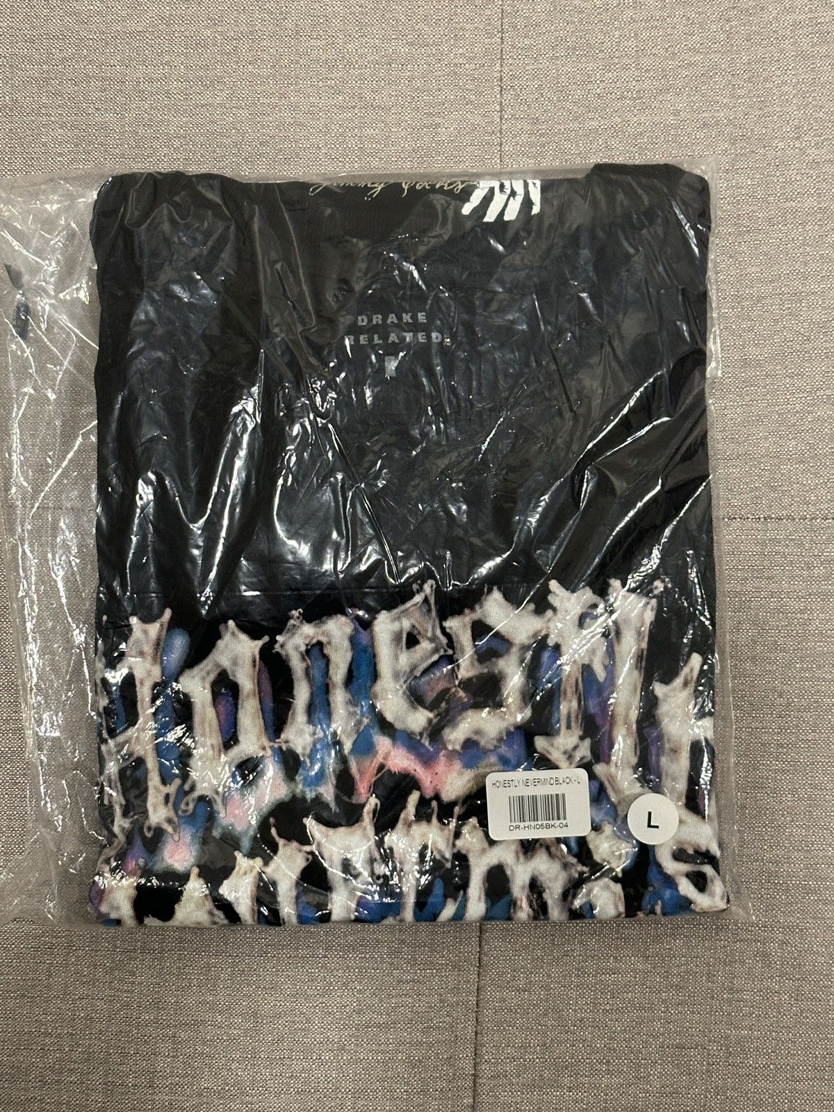 image of Drake Honestly Nevermind Album T-Shirt in Black, Men's (Size Large)