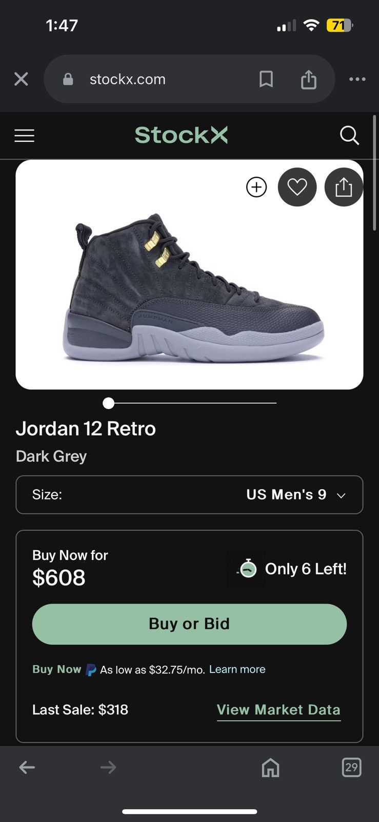 Jordan Brand air jordan 12 retro dark grey Size US 9 / EU 42 - 8 Thumbnail