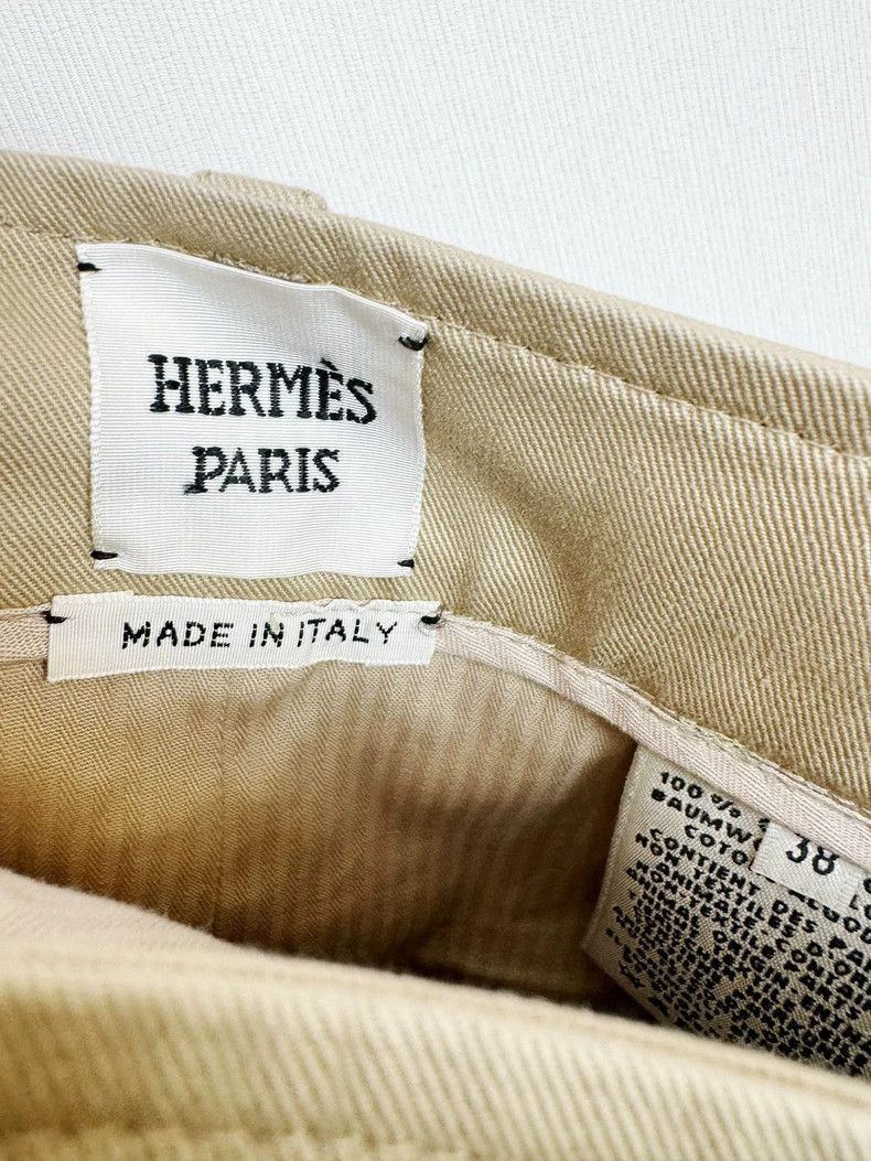 Hermes Hermes Beige Pleated Shorts with Tags-2506 Size 37" - 3 Thumbnail