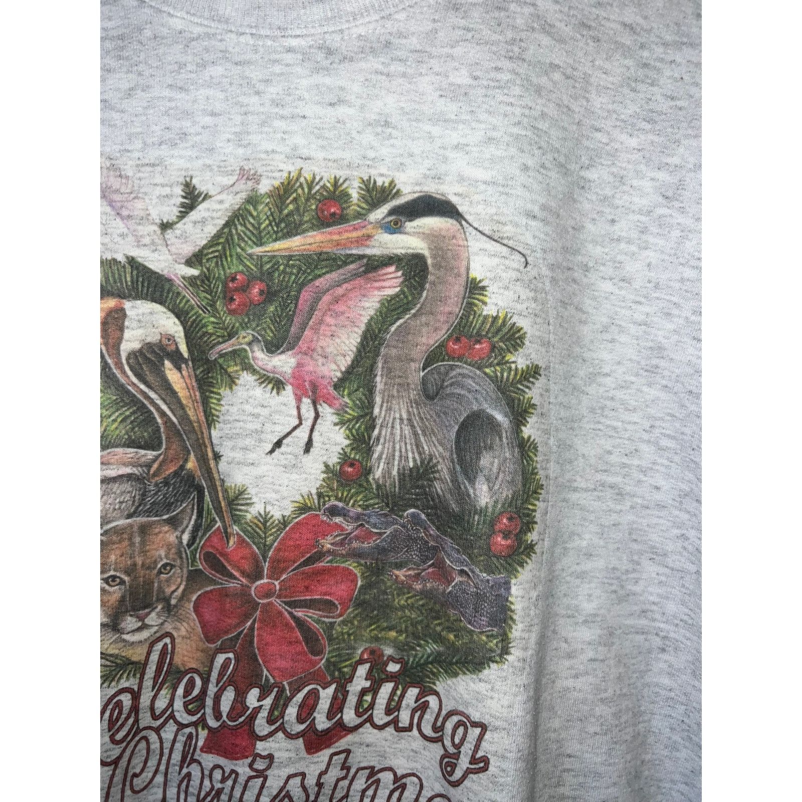Hanes 90s Celebrating Christmas Animal Nature Sweatshirt VTG 1990s Size US L / EU 52-54 / 3 - 3 Thumbnail