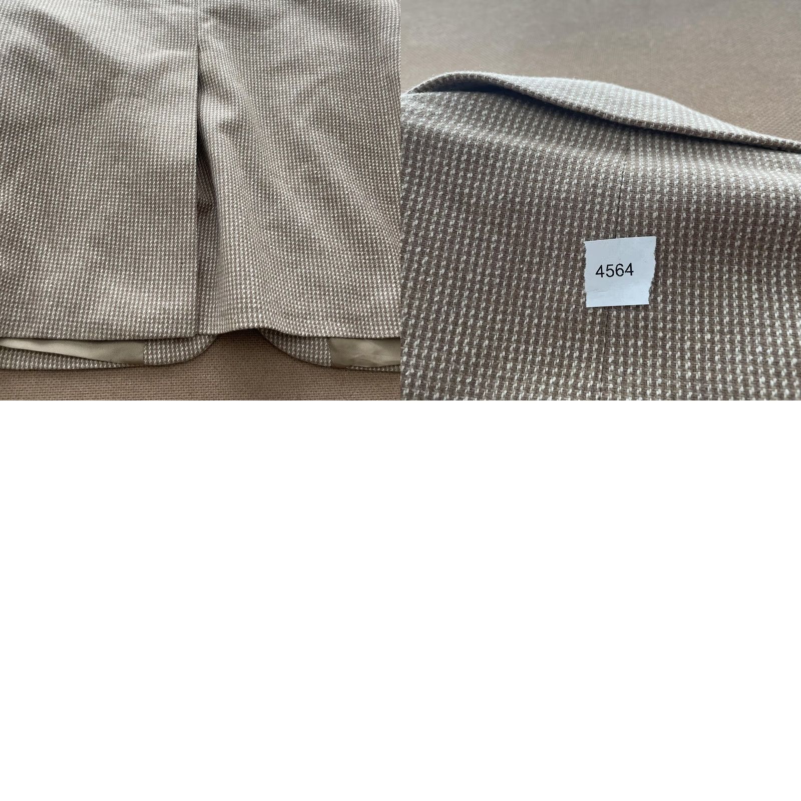 Calvin Klein Calvin Klein Blazer Mens Small Beige White 2 Button Sport Coat Classic Wool Tweed Notch Lapel Regular Fit/Gently Worn Size 36R - 9 Thumbnail