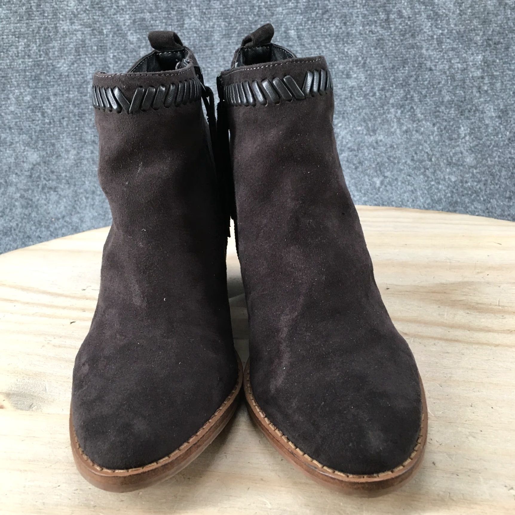 Dolce Vita Dolce Vita Boots Womens 5.5 Ankle Booties Brown Fabric Side Zipper Casual Heels Mid 2.75in Bootie Womens Brown Fabric Zip Size US 6 / IT 36 - 6 Thumbnail