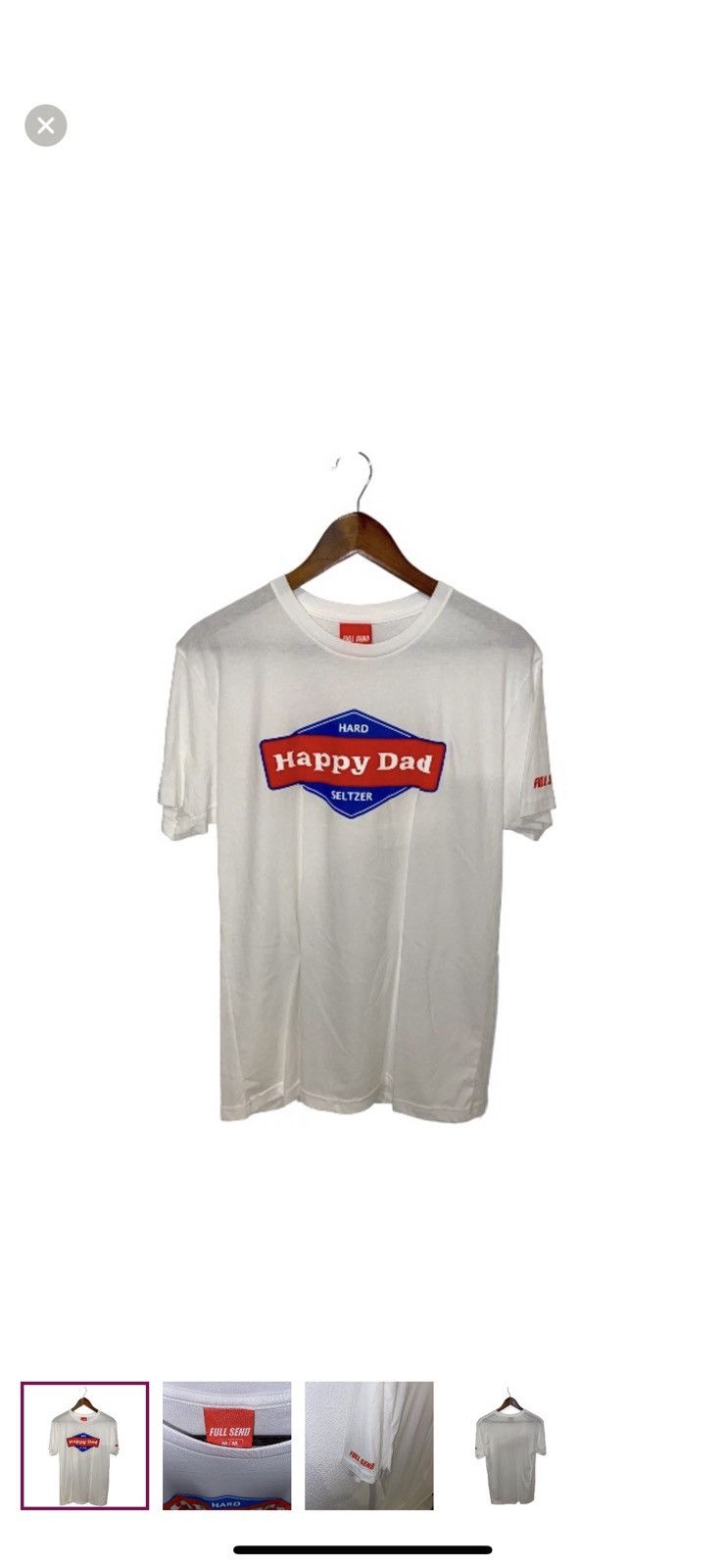 image of Happy Dad By Nelk X Full Send Short Sleeve Tee in White, Men's (Size Medium)