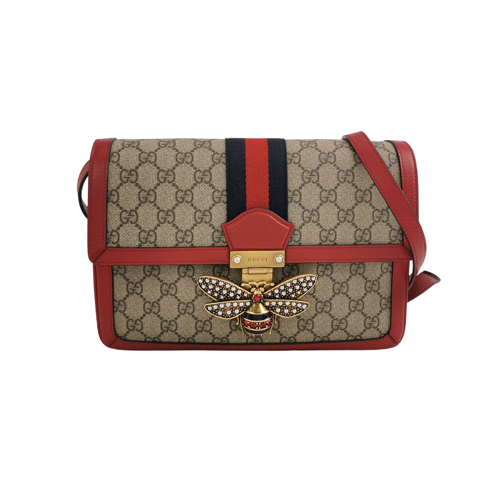 Gucci Gucci Queen Margaret Bee Stripe Shoulder Bag Size ONE SIZE - 1 Thumbnail
