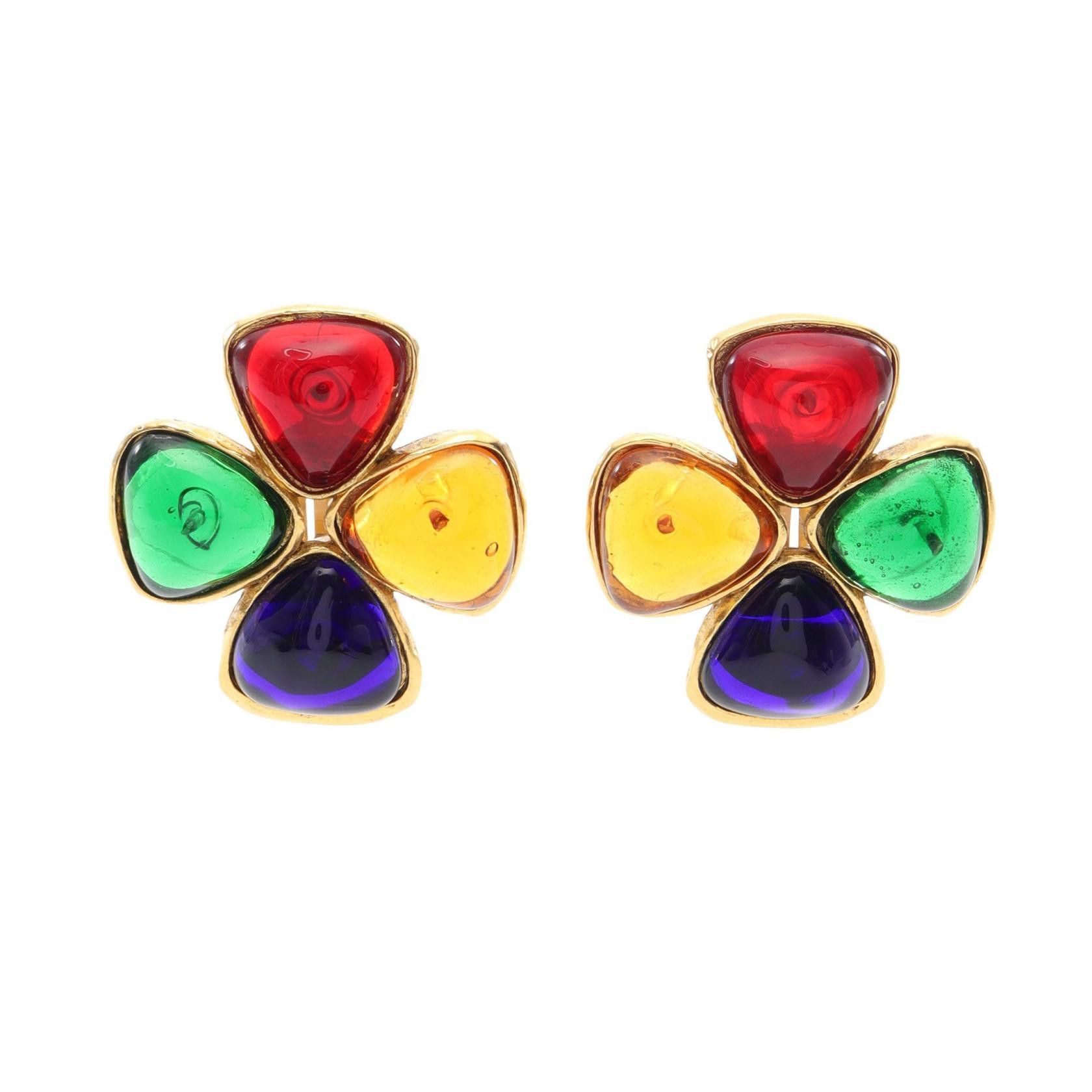 Chanel Chanel Chanel Color Stone Earrings Metal Earrings DUTY FREE for USA Size ONE SIZE - 1 Thumbnail
