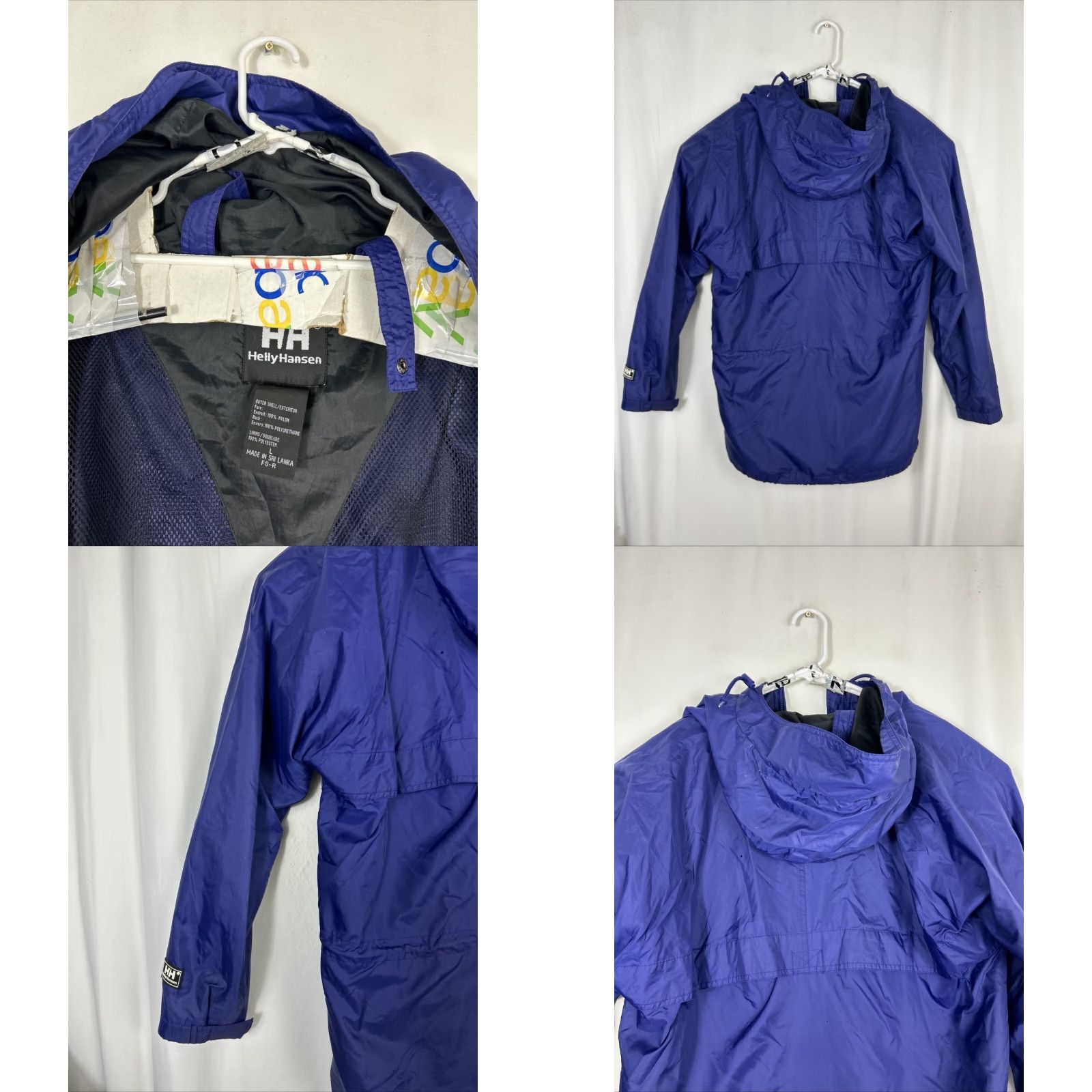 Helly Hansen VINTAGE Helly Hansen Mens Jacket Rain Coat Packable Blue L Size Small Holes Vented Size US L / EU 52-54 / 3 - 9 Thumbnail