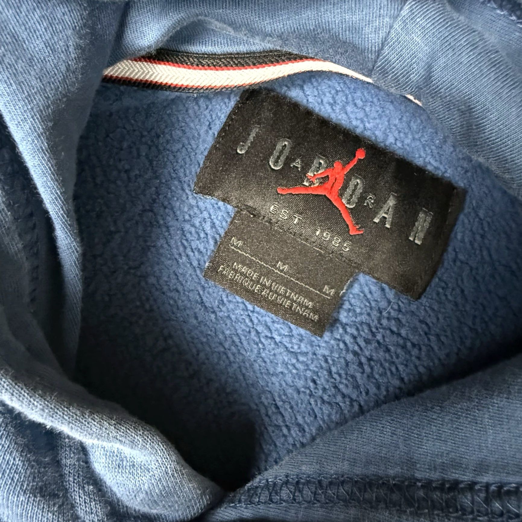 Jordan Brand VINTAGE Nike Jordan Hoodie Mens Medium Blue Jumpman Logo Pullover Fleece Kangaroo Pocket Size US M / EU 48-50 / 2 - 5 Thumbnail