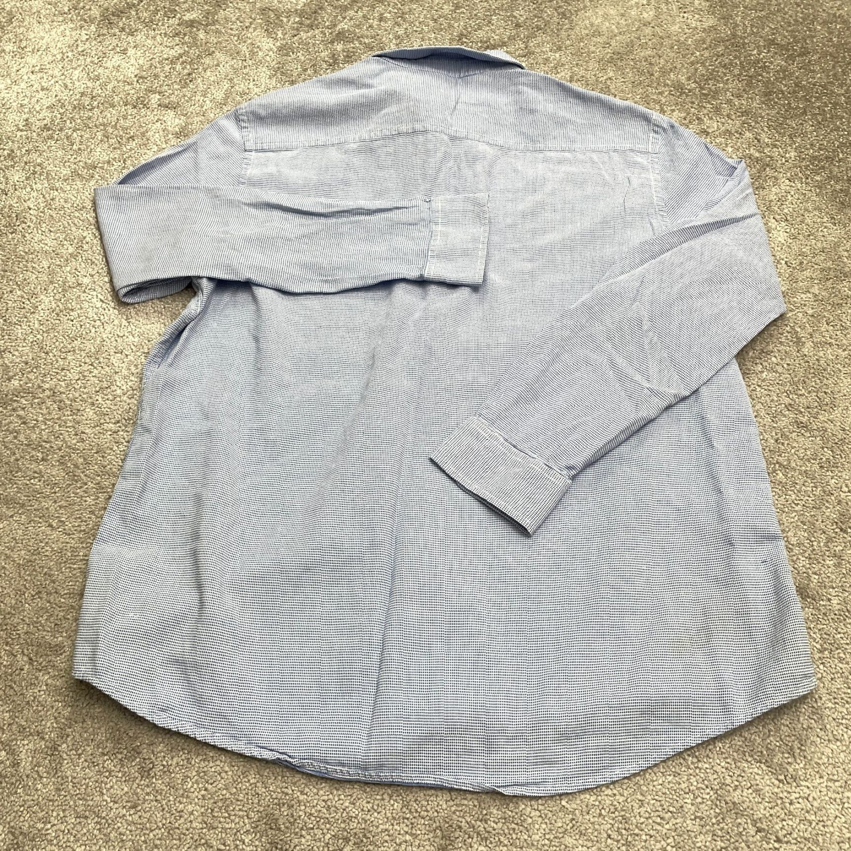 Tasso Elba Tasso Elba Dress Shirt XL 17-17.5 Blue 100% Cotton Classic Business Casual Mens Size 46R - 2 Thumbnail