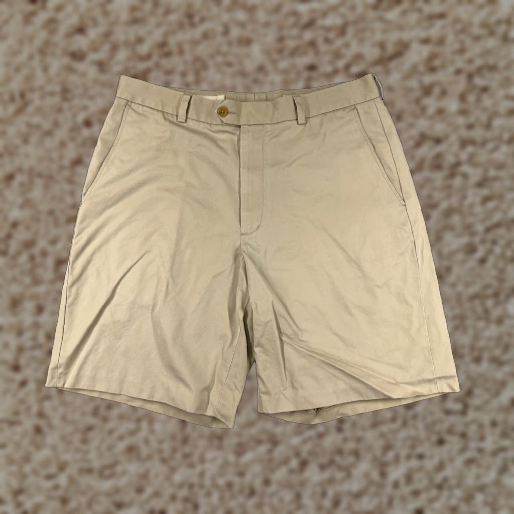 Nordstrom John W Nordstrom Shorts Mens 35 Beige Khaki Golf 100% Supima Cotton Golfer Size US 35 - 1 Thumbnail