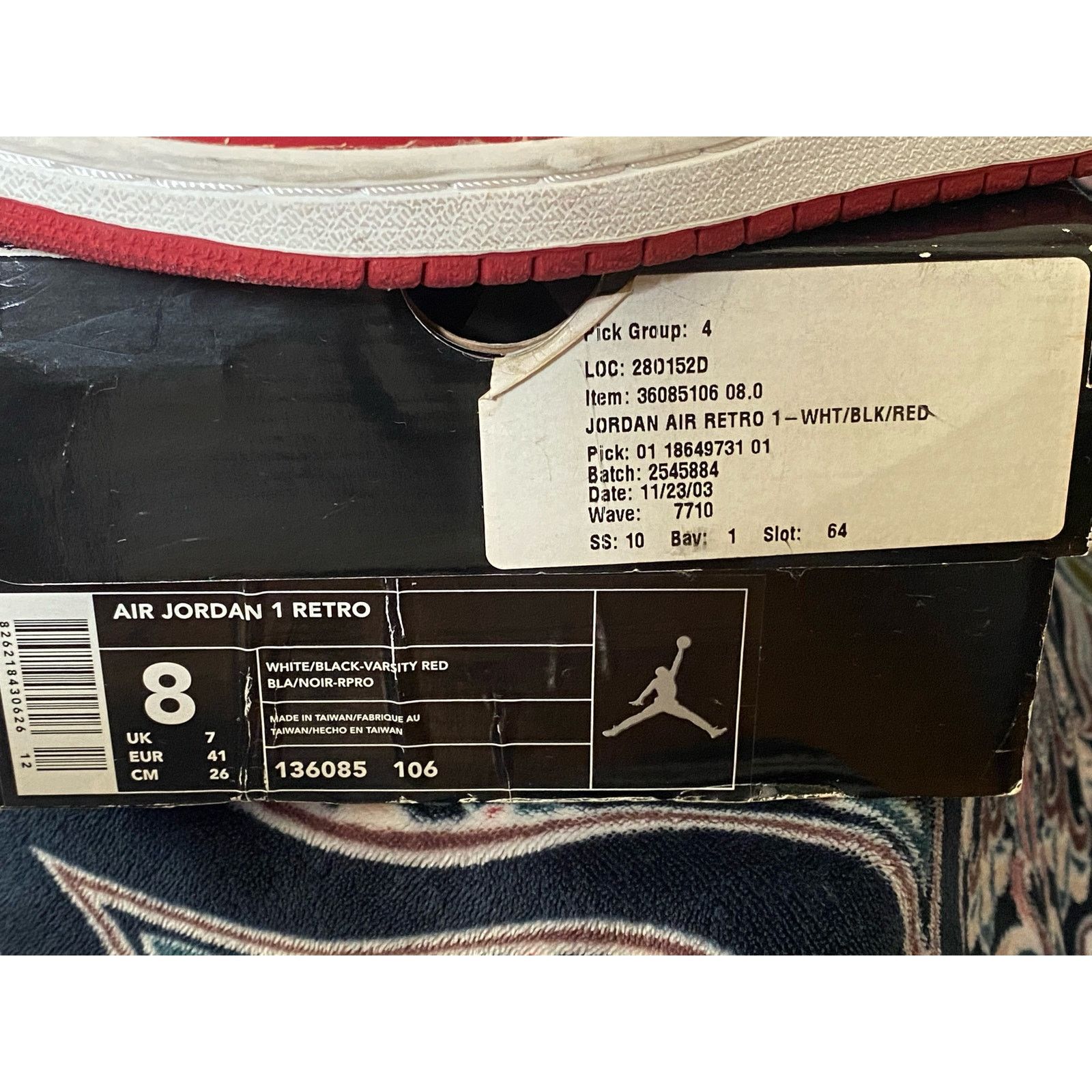 Nike Jordan 1 Retro Chicago Bulls Patent (2003) Size US 8 / EU 41 - 9 Thumbnail