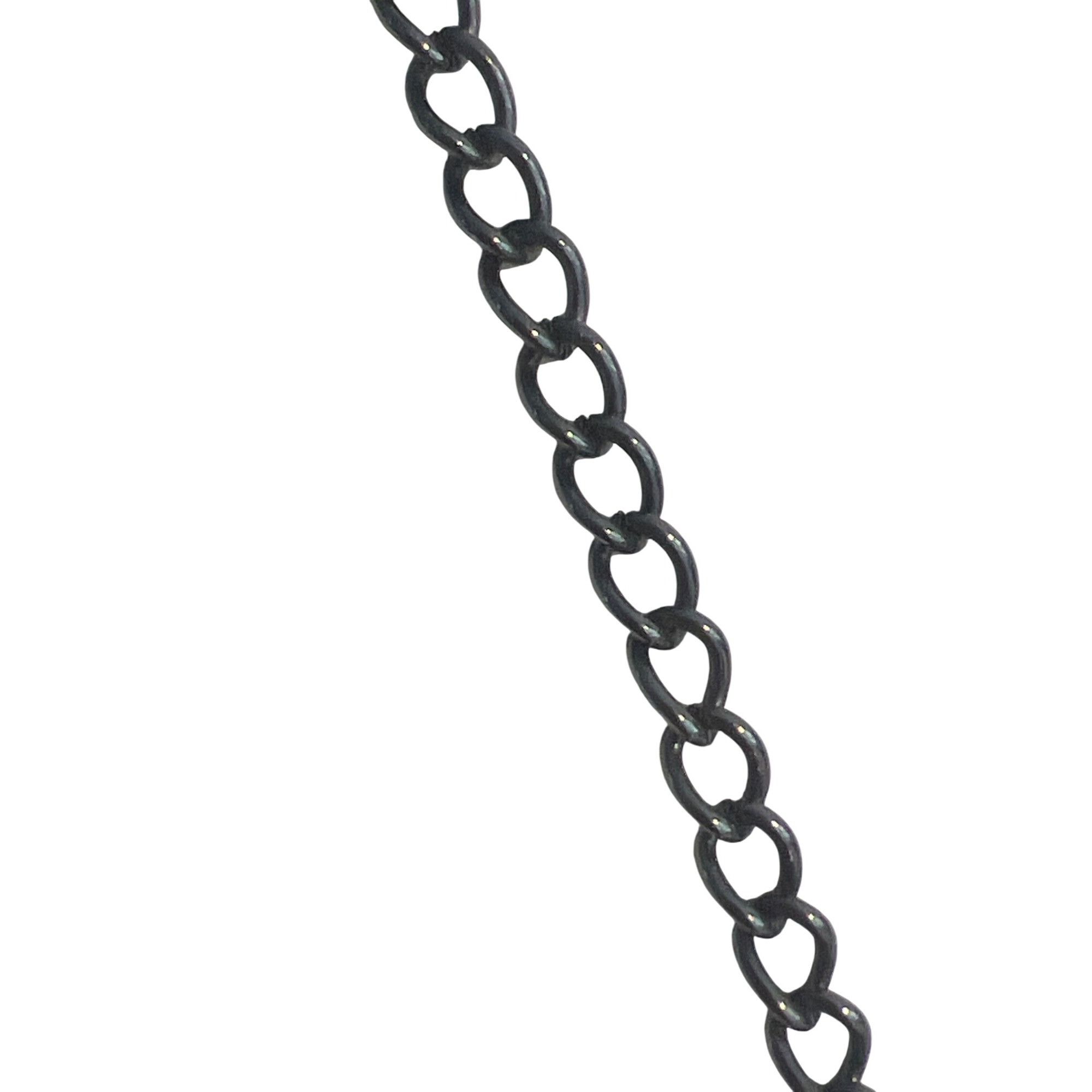 Other Vintage Square Marble Effect Pendant Necklace Black Chain Mi Size ONE SIZE - 5 Thumbnail