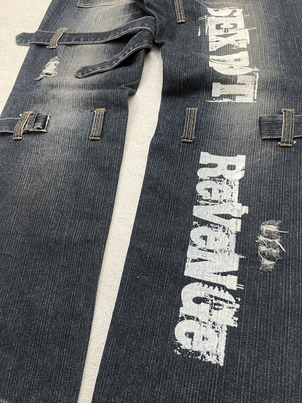 Number (N)ine 2000s Hysteric Poem Ifsix Bondage Double Waist Jeans y2k Lgb Size US 30 / EU 46 - 4 Thumbnail