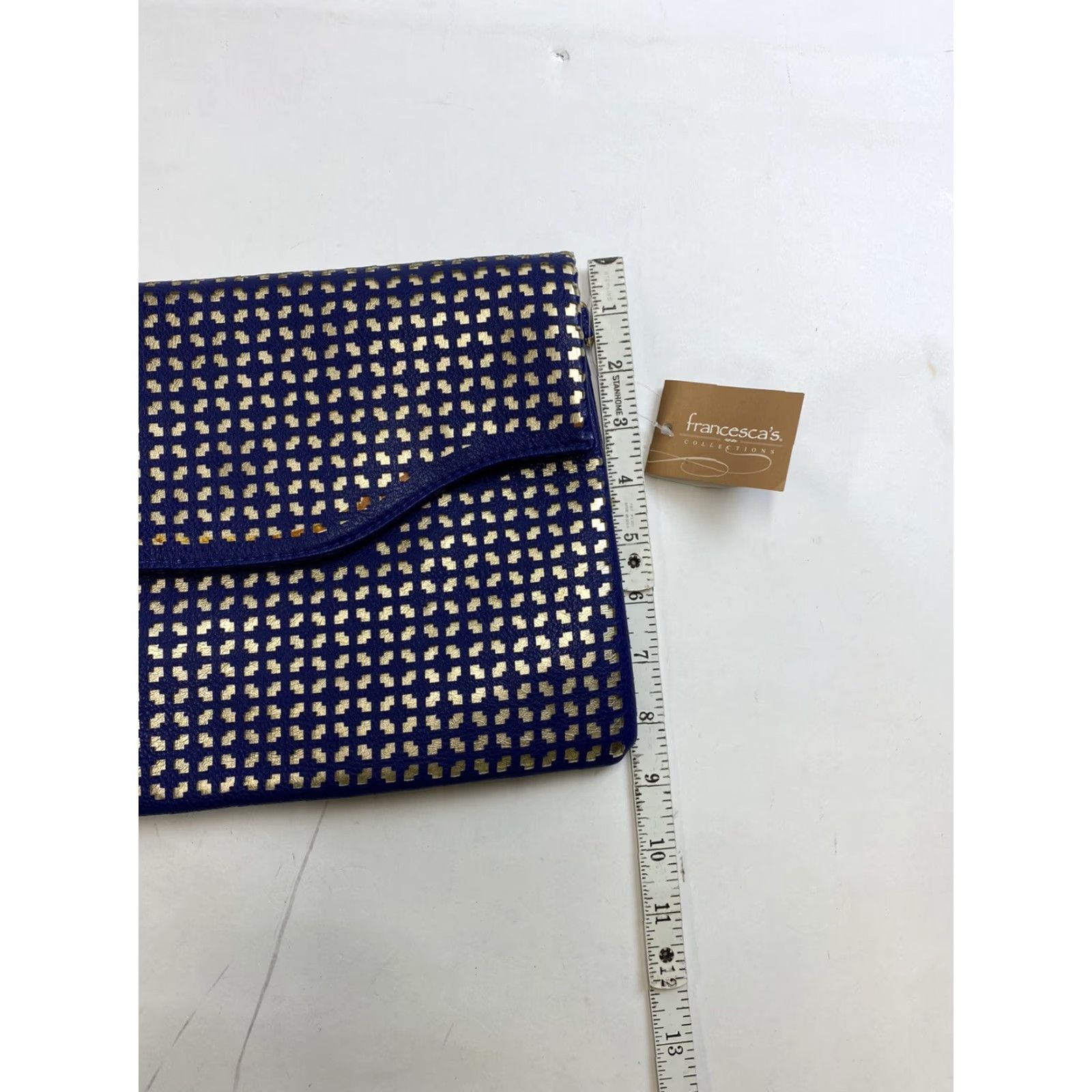 Vintage Francescas Clutch Purse Blue NWT Women Faux Leather Pockets Flap Zipper Closure Clutch Purse Size ONE SIZE - 4 Thumbnail