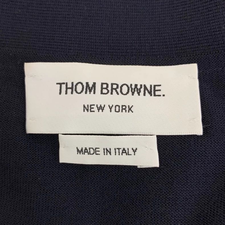 Thom Browne Thom Browne size4 Dark blue wool V-neck single row knitted Size US XL / EU 56 / 4 - 5 Thumbnail