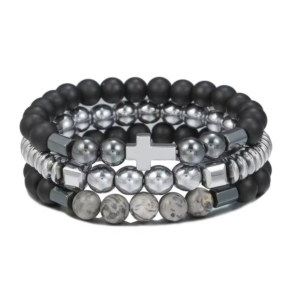 Jewelry 8mm Hematite Matte Beaded Bracelet Size ONE SIZE - 2 Thumbnail