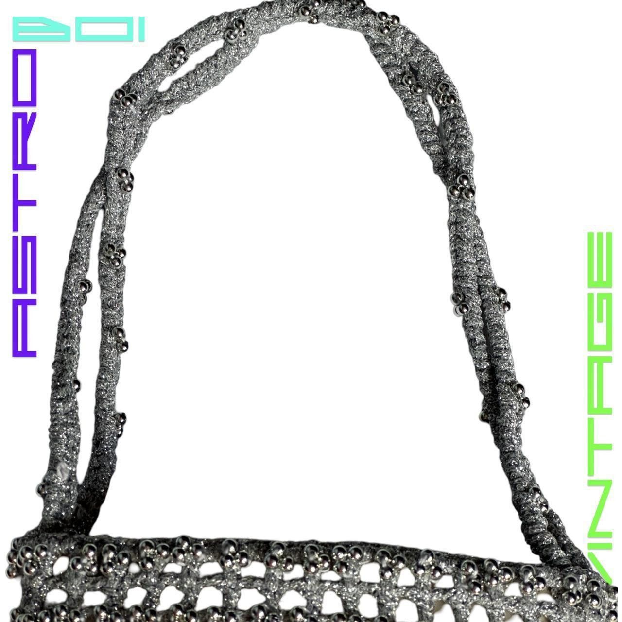 Other VINTAGE SILVER CROCHET BEADED DAY HANDBAG Size ONE SIZE - 6 Thumbnail