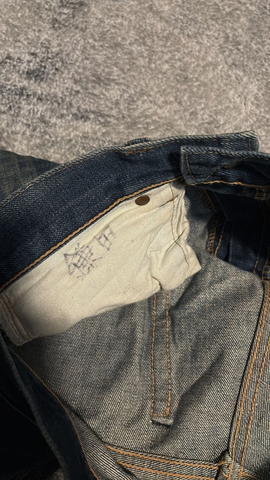 Vintage vintage 1970s big stone bootcut flare denim Size US 30 / EU 46 - 9 Thumbnail