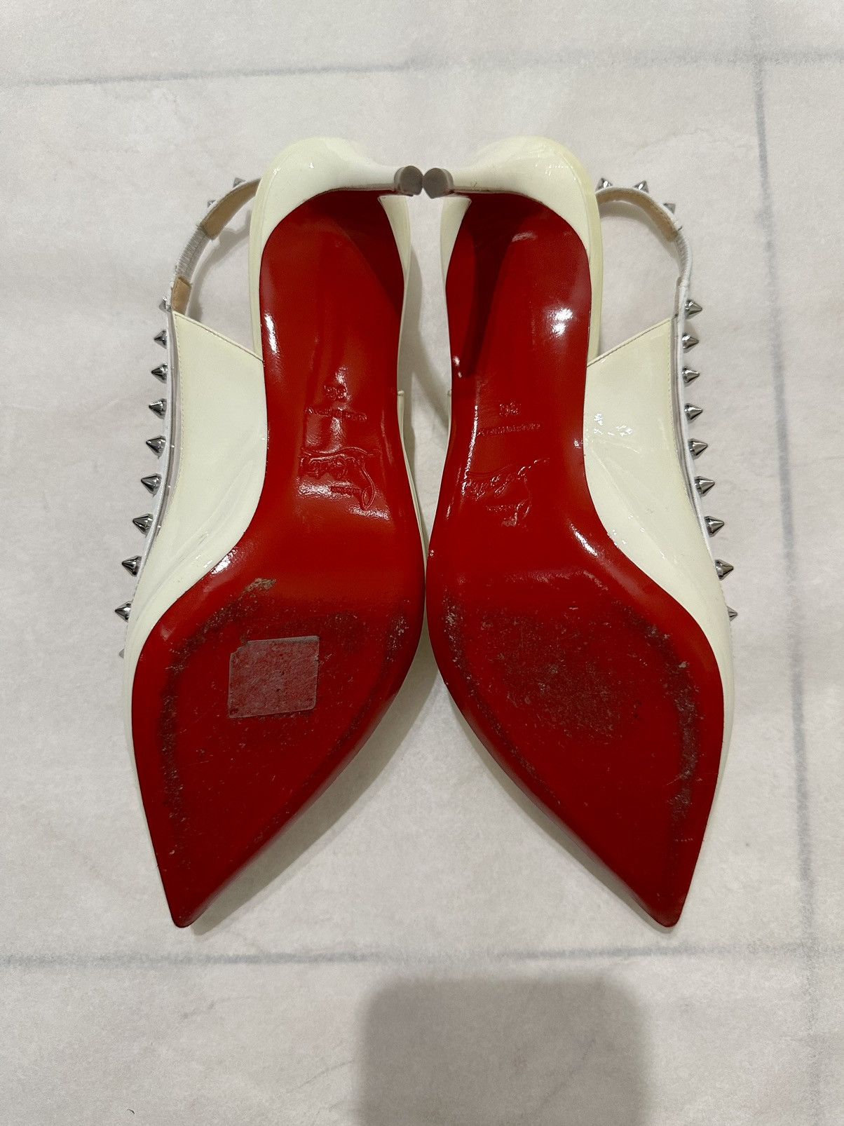 Christian Louboutin × Designer Christian Louboutin Brigadine Spike Patent Pump Mules Size US 7 / IT 37 - 2 Thumbnail