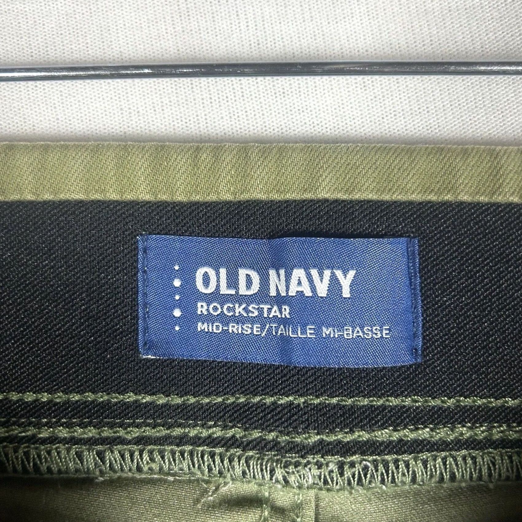 Old Navy Old Navy Rockstar Skinny Mid Rise Jeans Size 4 Tall Olive Army Green Stretch Women Size 27" / US 4 / IT 40 - 2 Thumbnail
