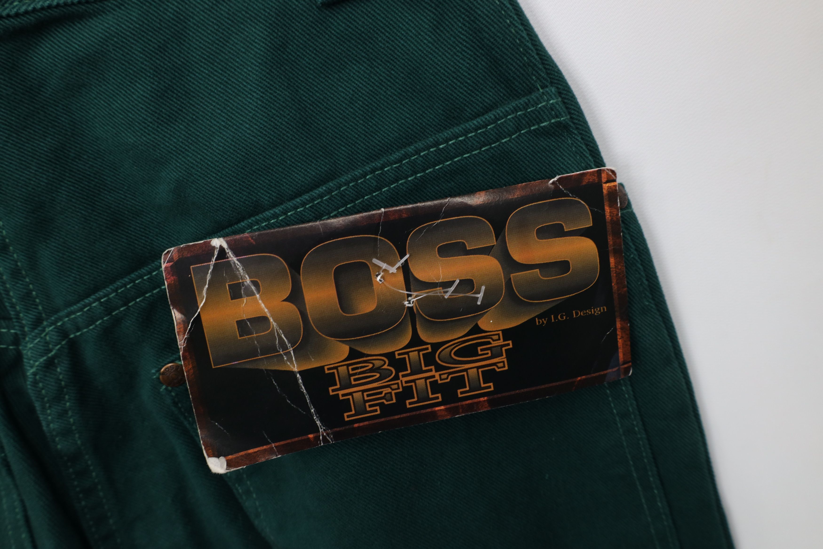 Vintage Deadstock Vintage 90s Boss Skateboard Denim Jeans Green USA Size US 29 - 14 Thumbnail
