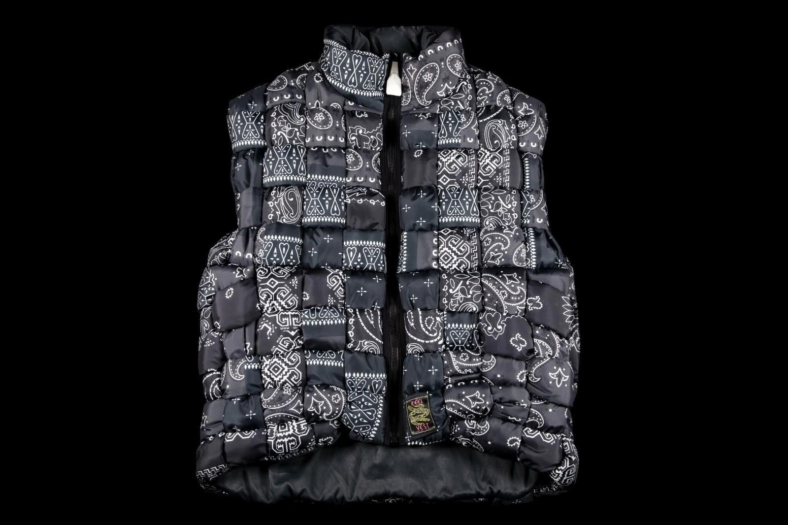 Kapital Bandana Transfer Nylon Keel Weaving Vest Black 4