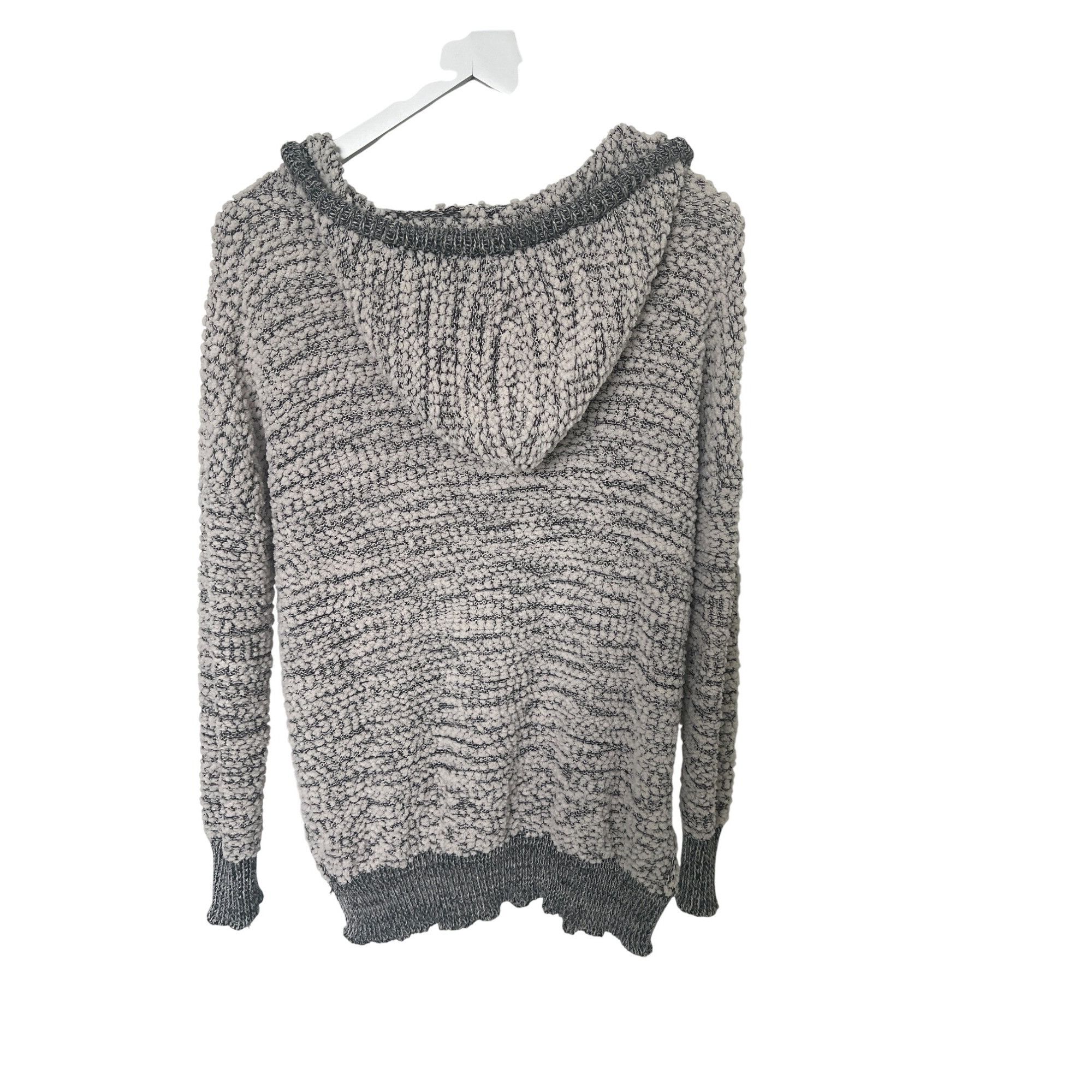 Young Fabulous & Broke Young Fabulous & Broke Gray & Ivory Popcorn Knit Hoodie Size S / US 4 / IT 40 - 3 Thumbnail