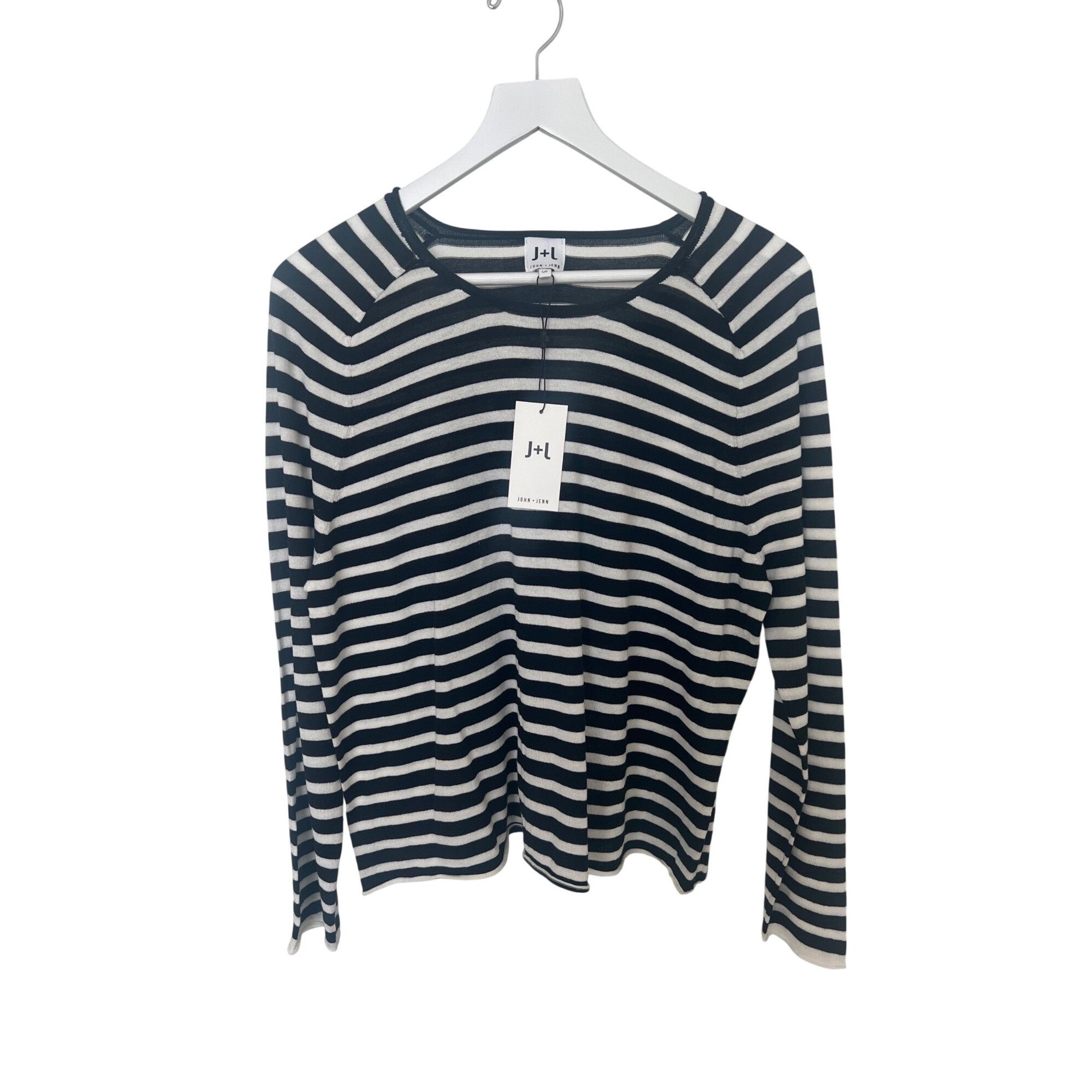 Other John + Jenn Black & White Striped Long Sleeve Shirt Size S / US 4 / IT 40 - 1 Thumbnail