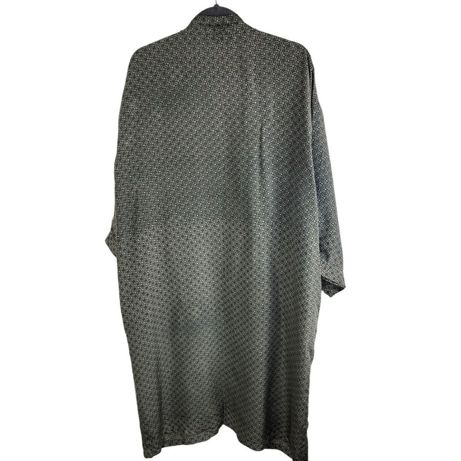 Vintage Vintage BBB Studio Womens Silk Satin Kimono Robe Geometric Size ONE SIZE - 3 Thumbnail