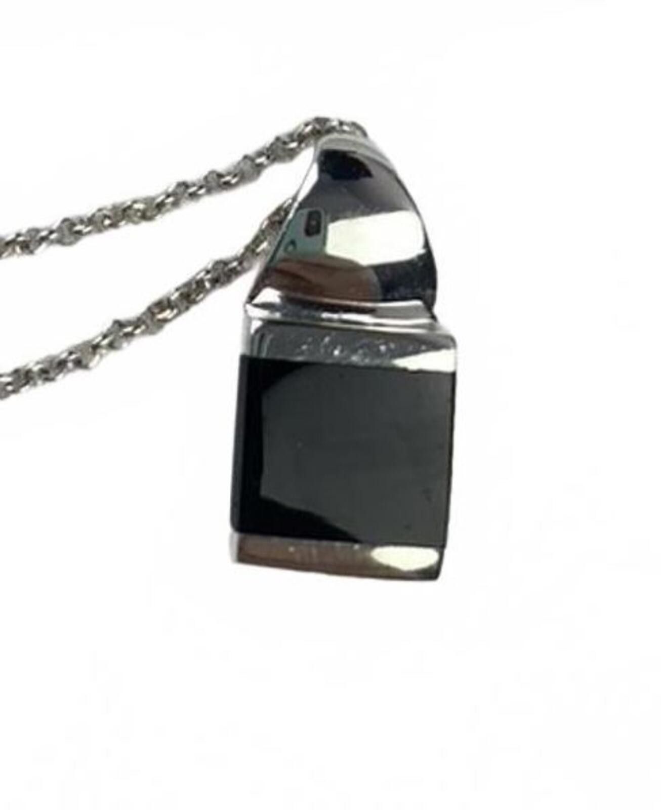 Other Sterling Silver and Onyx Geometric Chain Necklace & Pendant Size ONE SIZE - 9 Thumbnail