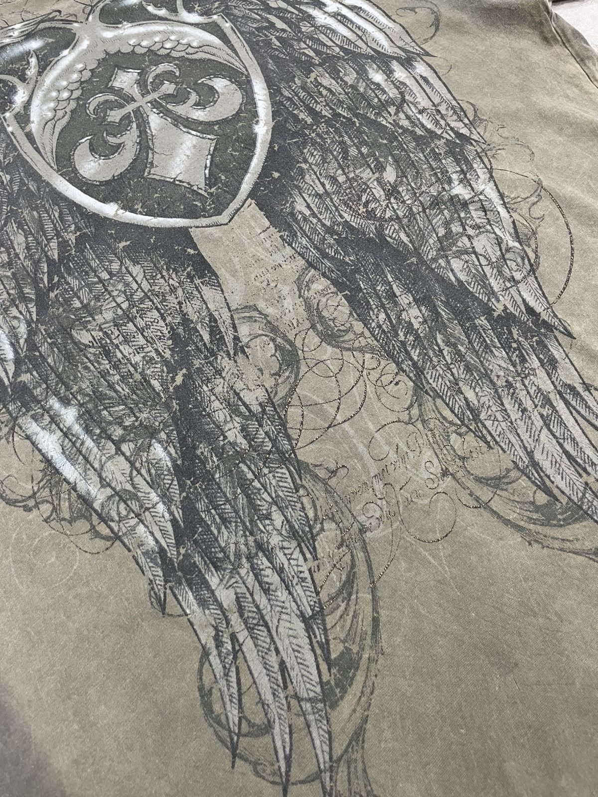 14th Addiction Affliction Distressed Thrash Gothic Punk Angel Wing USA Tee Size US XXL / EU 58 / 5 - 18 Thumbnail