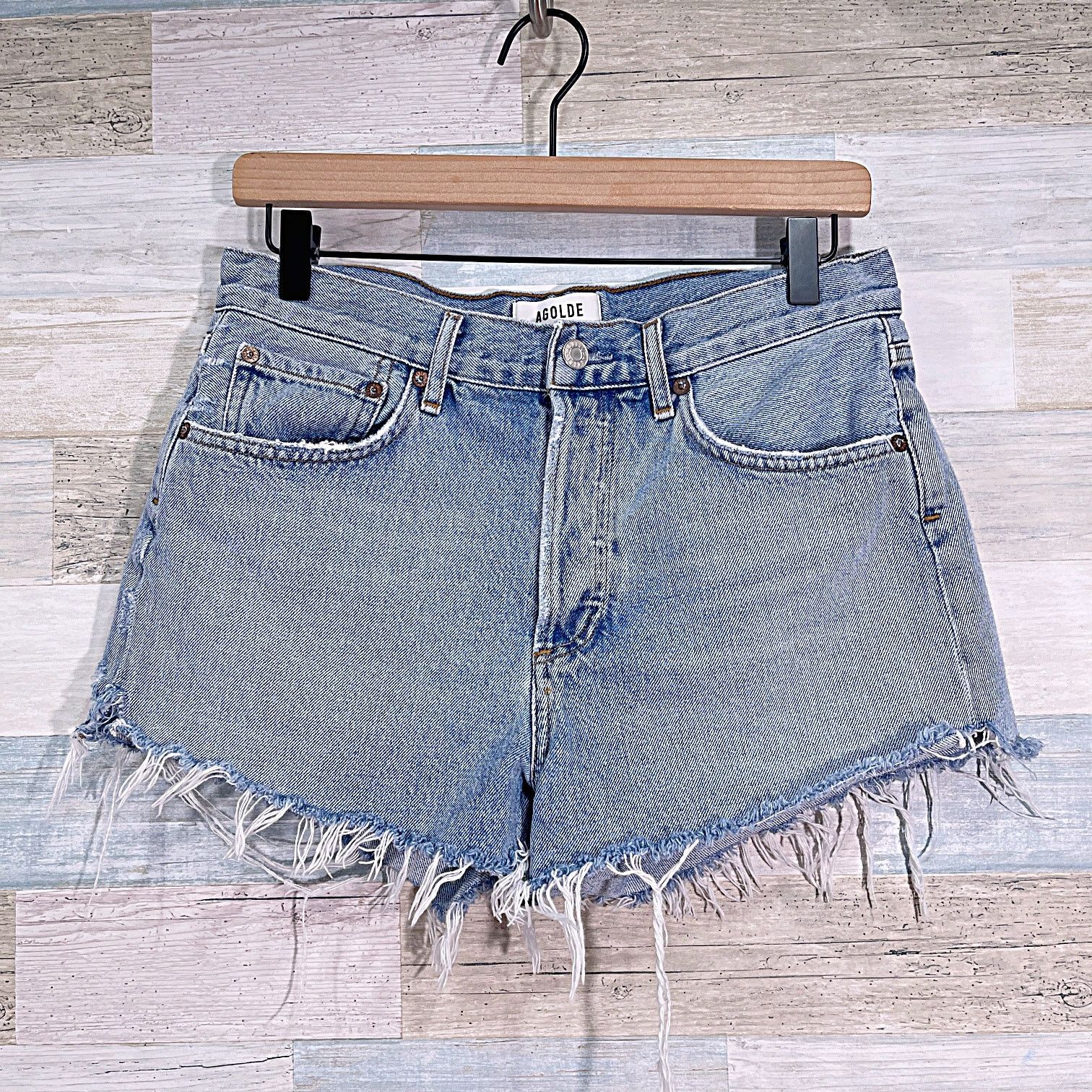 Agolde Agolde Parker Vintage Cut Off Denim Shorts Blue Womens 27 Size 27" / US 4 / IT 40 - 2 Thumbnail