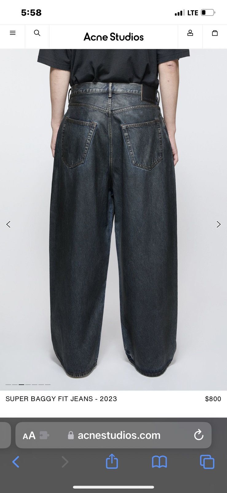 Acne Studios × Designer Acne Studios Super Baggy Fit 2023 Size US 34 / EU 50 - 7 Thumbnail